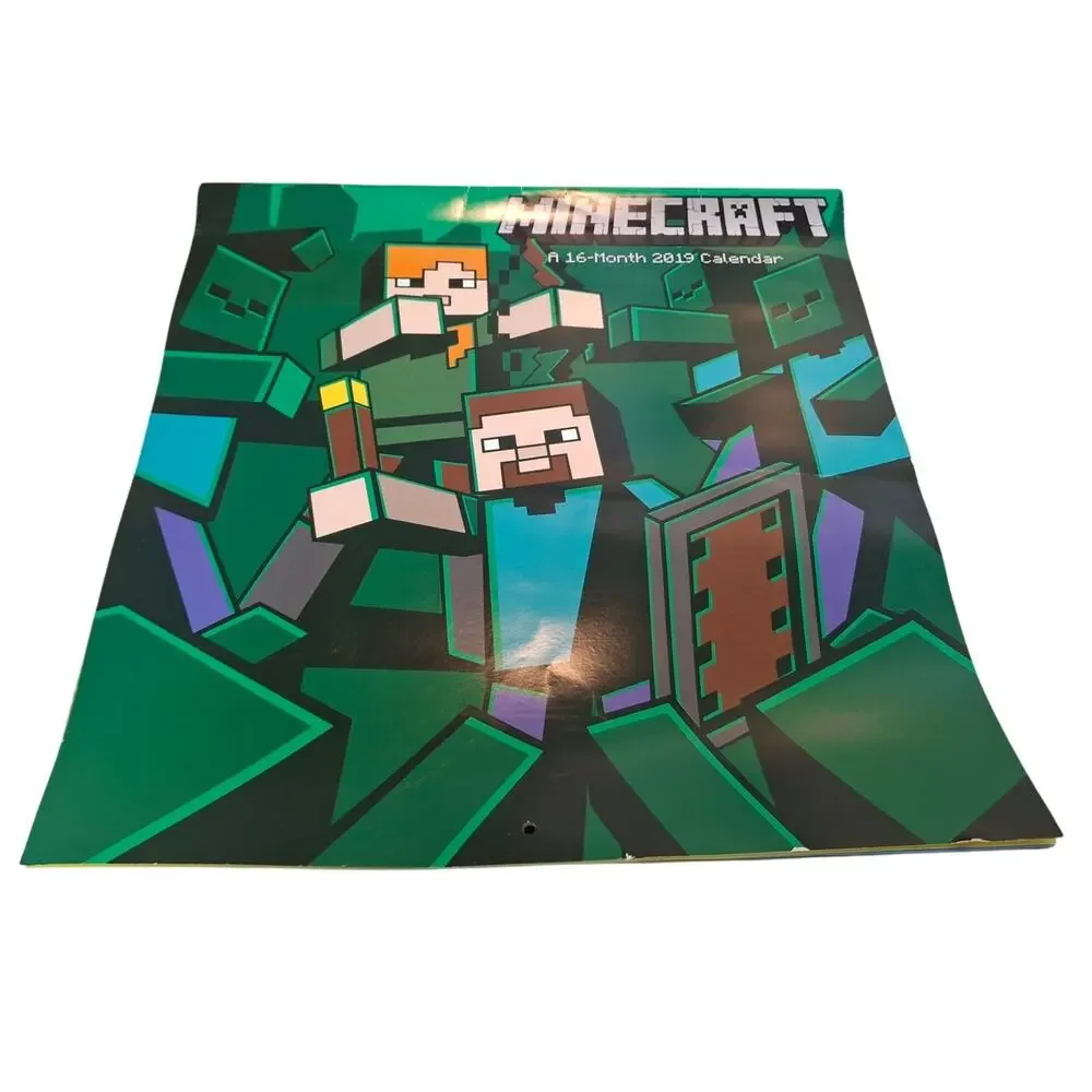 Mojang Minecraft Sept 2018 to December 2019 12 x 12 Hanging Wall Calendar